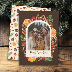 Cartes Pour Fêtes Annuelles Citrus rustique hiver photo botanique Noël