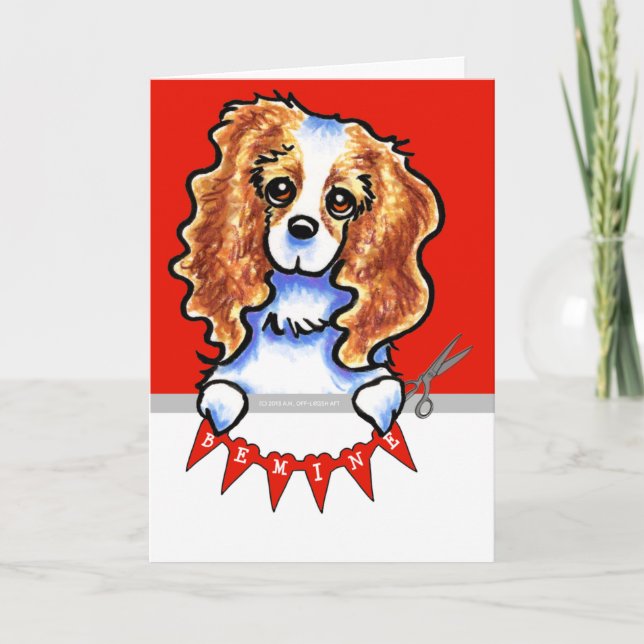 Cartes Pour Fêtes Annuelles CKCS Blenheim Coeurs papier Valentine (Devant)