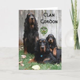 Cartes Pour Fêtes Annuelles CLAN GORDON, Gordon Setter Generations Note