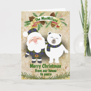 Cartes Pour Fêtes Annuelles Clan MacMillan Chasse Tartan Plaid Noël