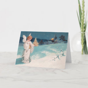 Cartes Pour Fêtes Annuelles Clapsaddle : Ange de Noël avec cloche