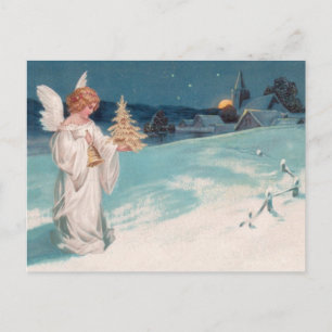 Cartes Pour Fêtes Annuelles Clapsaddle : Ange de Noël avec cloche