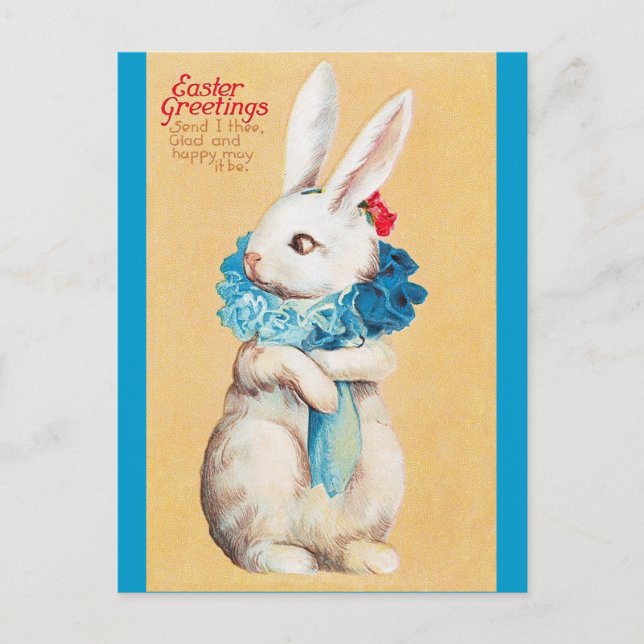 Cartes Pour Fêtes Annuelles Clapsaddle : Fille lapin de Pâques avec ruff (Devant)
