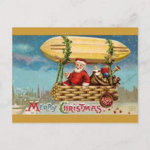 Cartes Pour Fêtes Annuelles Clapsaddle : Père Noël à Zeppelin
