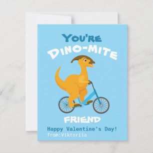 Cartes Pour Fêtes Annuelles Classe Écoliers Saint-Valentin dinosaure t-rex amu