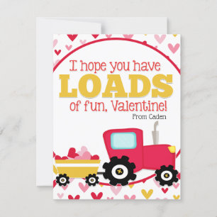 Cartes Pour Fêtes Annuelles Classe Enfants mignonne Tracteur Saint Valentin
