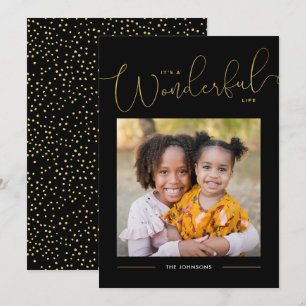 Cartes Pour Fêtes Annuelles Classic Gold Script Calligraphie Merveilleux Life 