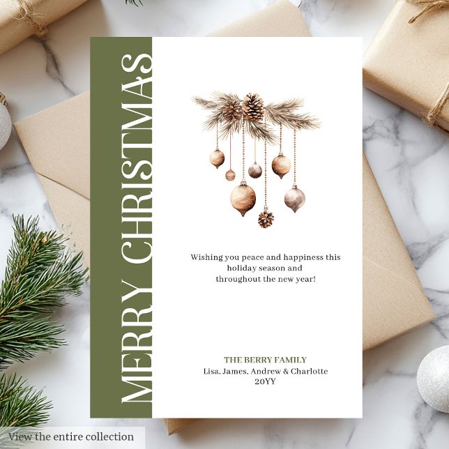 Cartes Pour Fêtes Annuelles Classic green and gold Christmas greeting card (Classic green and gold Christmas greeting card

)
