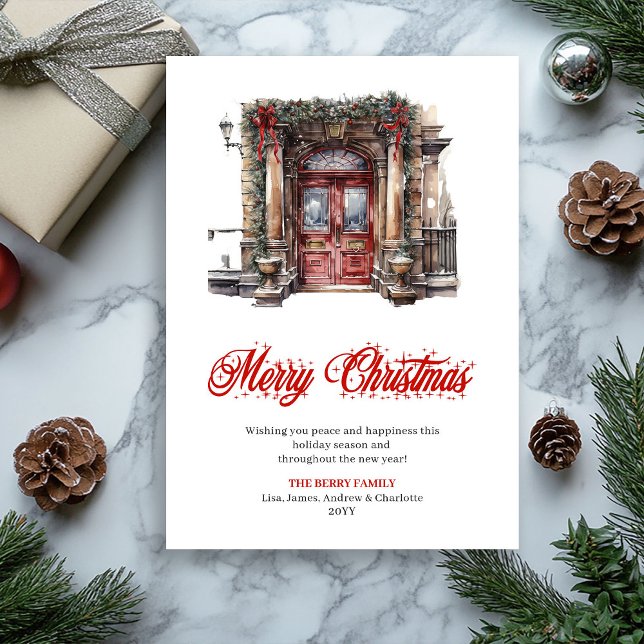 Cartes Pour Fêtes Annuelles Classic Minimalist Christmas Scene Greeting (Classic Minimalist Christmas Scene Greeting)
