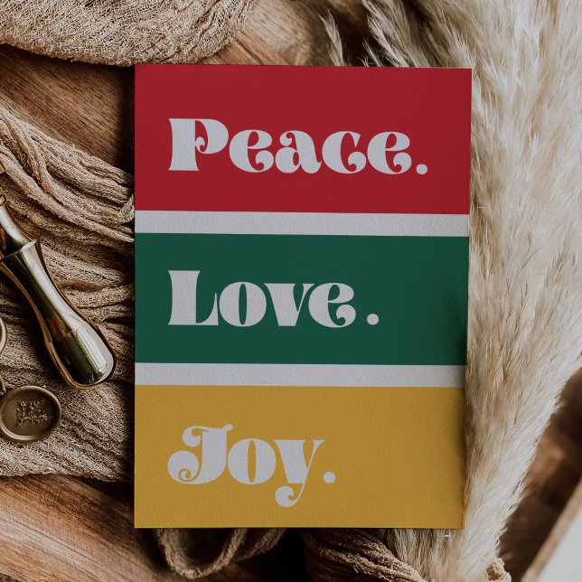 Cartes Pour Fêtes Annuelles Classic Peace Love Joie Noël salutations (Créateur téléchargé)