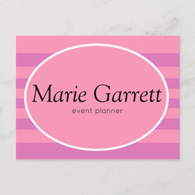 Cartes Pour Fêtes Annuelles Classic Pink Stripes Marketing (Devant)