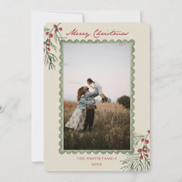Cartes Pour Fêtes Annuelles Classic Red Berry Christmas