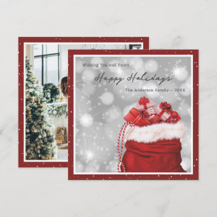 Cartes Pour Fêtes Annuelles Classic Red Photo Happy Holidays Card