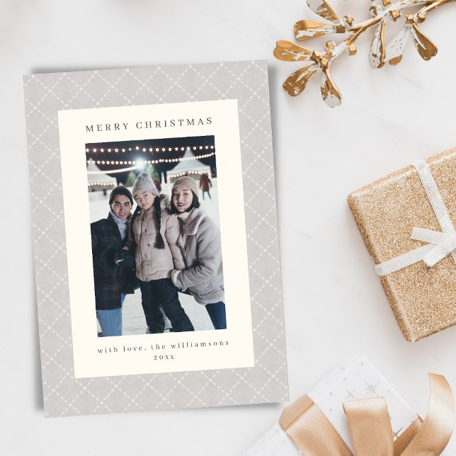 Cartes Pour Fêtes Annuelles Classic Refined Neutral Gray Christmas Photo (Créateur téléchargé)