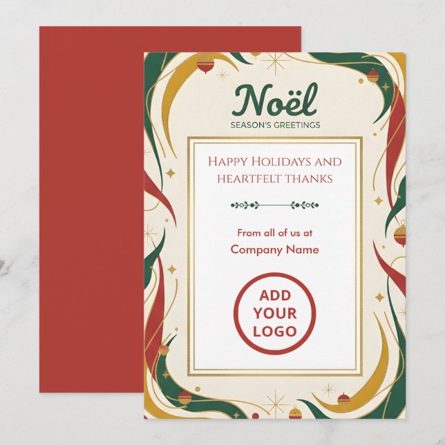 Cartes Pour Fêtes Annuelles Classic Retro Noël | Branding Suite Edition (Devant / Derrière)