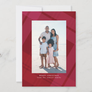 Cartes Pour Fêtes Annuelles Classic rouge plaid simple verticale photo de Noël