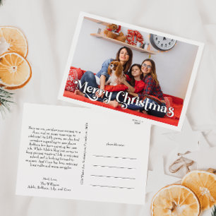 Cartes Pour Fêtes Annuelles Classic Simple Joyeux Noël Année En Revue