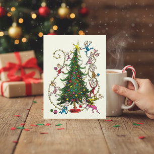 Cartes Pour Fêtes Annuelles Classic The Grinch   Arbre de Noël