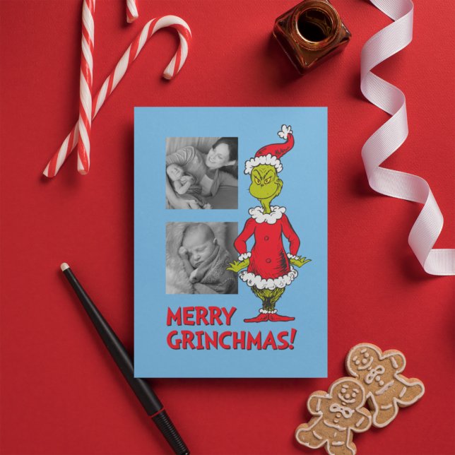 Cartes Pour Fêtes Annuelles Classic The Grinch | Père Noël (Créateur téléchargé)