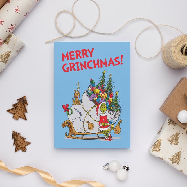 Cartes Pour Fêtes Annuelles Classic The Grinch | Slei Runaway Grinch & Max (Créateur téléchargé)