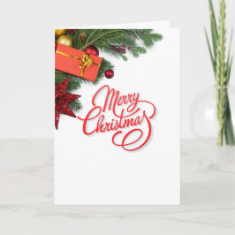 Cartes Pour Fêtes Annuelles Classic Traditional Red & Green- Elegant Christmas