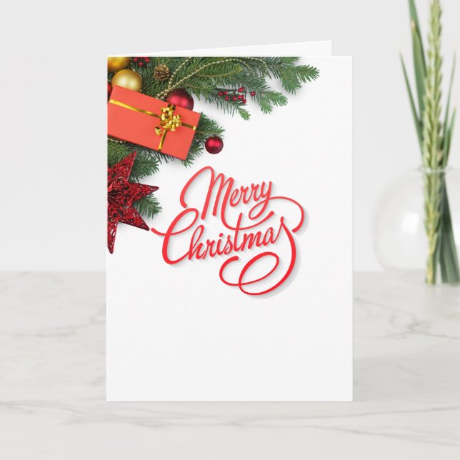 Cartes Pour Fêtes Annuelles Classic Traditional Red & Green- Elegant Christmas (Devant)