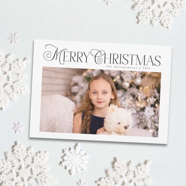 Cartes Pour Fêtes Annuelles Classic Winter Navy Blue Holiday Multi-Carte photo (Créateur téléchargé)