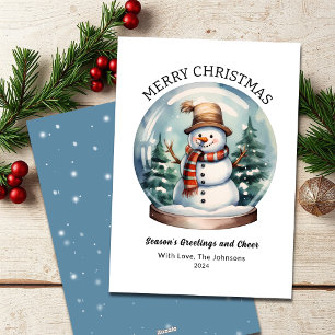 Cartes Pour Fêtes Annuelles Classic Winter Snow Globe Joyeux sapin de Noël