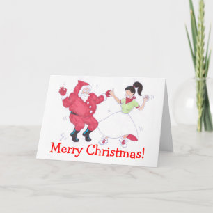 Cartes Pour Fêtes Annuelles Classique 1950s Jive Dancing Christmas card