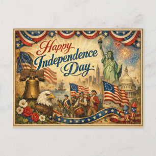Cartes Pour Fêtes Annuelles Classique Americana de la fête de l'Indépendance h