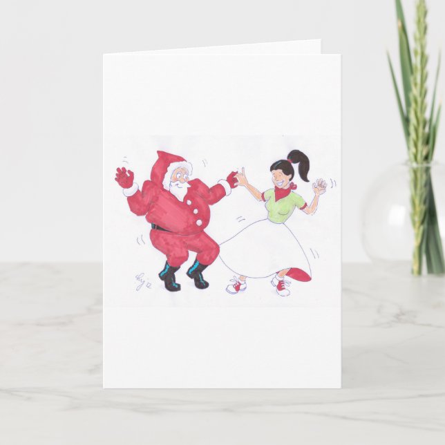 Cartes Pour Fêtes Annuelles Classique des années 1950 Jive Dancing Christmas (Devant)