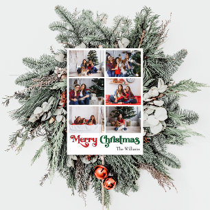 Cartes Pour Fêtes Annuelles Classique Joyeux Noël Vertical Six Photo