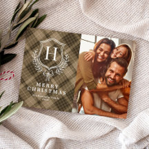 Classique Plaid Terrien Monogramme Photo Noël