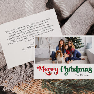 Cartes Pour Fêtes Annuelles Classique Simple Joyeux Noël Grande Photo