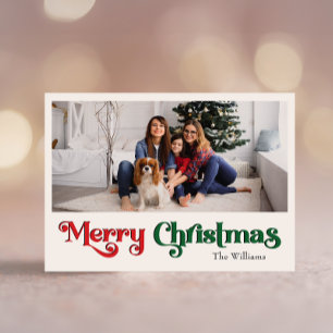 Cartes Pour Fêtes Annuelles Classique Simple Joyeux Noël Grande Photo