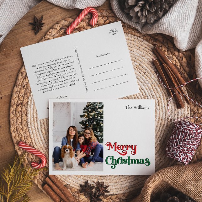 Cartes Pour Fêtes Annuelles Classique simple joyeux Noël une photo (Créateur téléchargé)