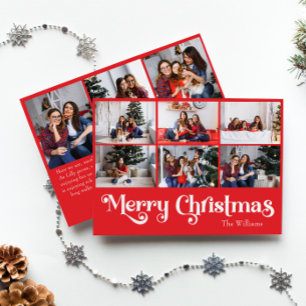Cartes Pour Fêtes Annuelles Classique Simple Rouge Joyeux Noël Neuf Photo