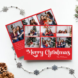 Cartes Pour Fêtes Annuelles Classique Simple Rouge Joyeux Noël Neuf Photo