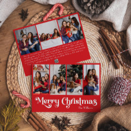 Cartes Pour Fêtes Annuelles Classique Simple Rouge Joyeux Noël Sept Photo