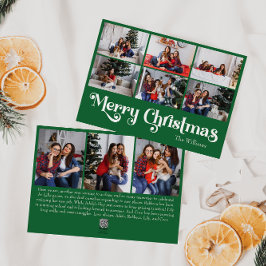 Cartes Pour Fêtes Annuelles Classique Simple Vert Joyeux Noël Neuf Photo