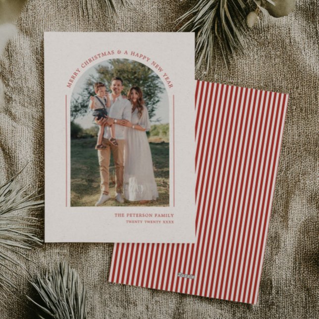 Cartes Pour Fêtes Annuelles Classy Elegant Modern Family Photo (Créateur téléchargé)