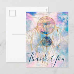 Cartes Pour Fêtes Annuelles Classy Gold Dreamcatcher Rainbow Clouds Sky design