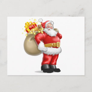 Cartes Pour Fêtes Annuelles Clause Santa avec présentants