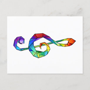 Cartes Pour Fêtes Annuelles Clé de la musique arc-en-ciel
