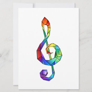 Cartes Pour Fêtes Annuelles Clé de musique arc-en-ciel