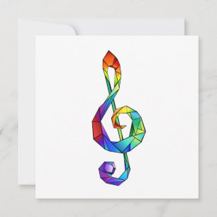 Cartes Pour Fêtes Annuelles Clé de musique arc-en-ciel