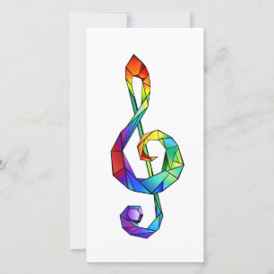 Cartes Pour Fêtes Annuelles Clé de musique arc-en-ciel