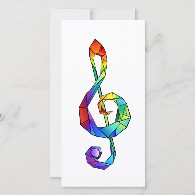 Cartes Pour Fêtes Annuelles Clé de musique arc-en-ciel (Devant)