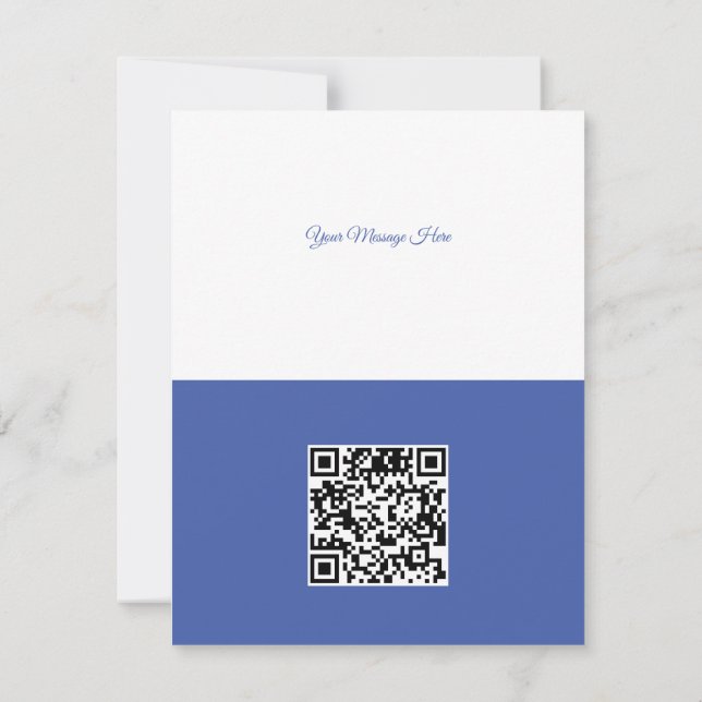 Cartes Pour Fêtes Annuelles Clean Blue Entreprise QR Code Arbre de Noël (Dos)