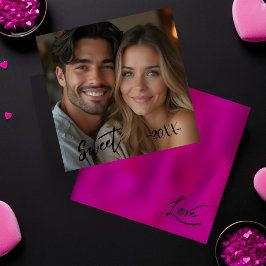 Cartes Pour Fêtes Annuelles Clean Sweet & Love Photo Rose